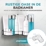 thumbnail of HGMD Duschregal Eckmodell - Schwarz - Bis zu 8 kg - Befestigung ohne Bohren oder mit Schrauben - Inklusive Anleitung