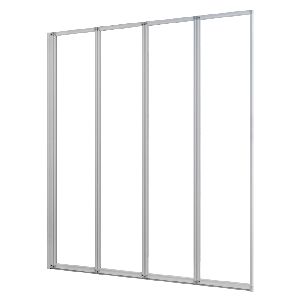 AICA Mampara de Bañera 4 Hojas Plegables Vidrio Templado 4mm Perfil Gris Mate Tamaño:(990-1000)x1400mm