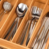 thumbnail of Organizador de cubiertos Bandeja para cuberteria de Bambú almacenaje de cajones cocina 5 compartimientos