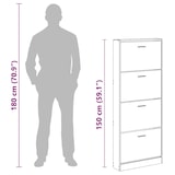 thumbnail of vidaXL Schuhschrank Hochglanz-Weiß 59x17x150 cm Holzwerkstoff