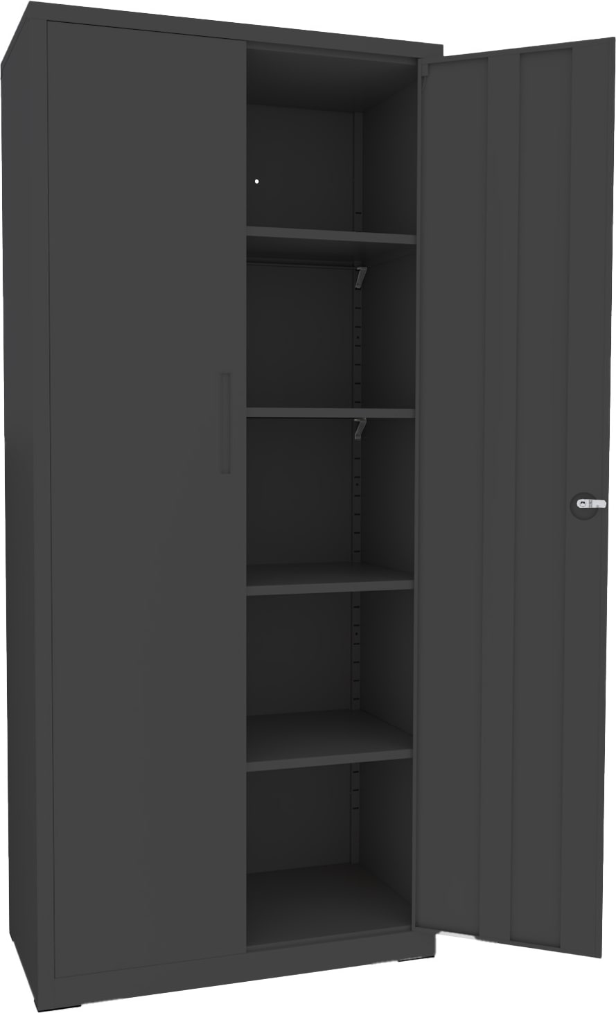 Armadio Armadietto In Metallo Multiuso Doppia Anta 5 Ripiani Regolabili Chiusura Con Doppia Chiave Mobiletto Documenti Ufficio 180x80x40 Cm Nero