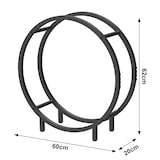 thumbnail of DanDiBo Kaminholzregal Innen Metall Schwarz Stehend Rund 60 cm Kaminholzständer 96468 Kaminholzhalter Brennholzregal Feuerholzregal