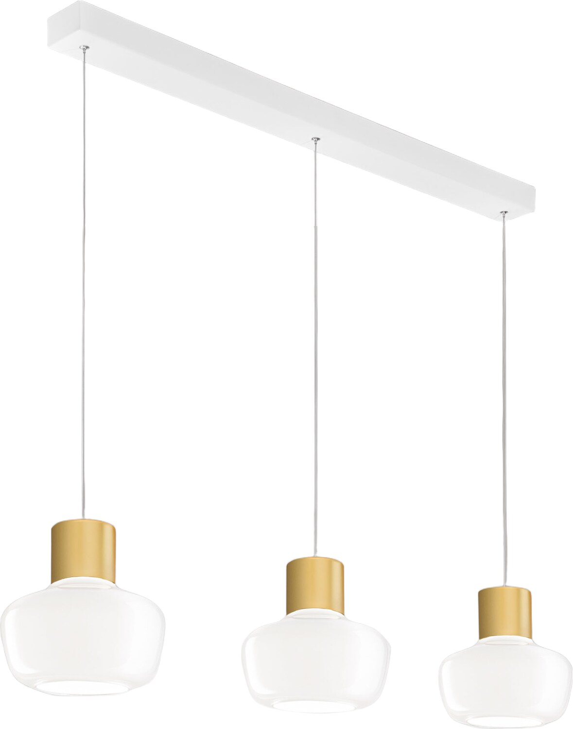 Kino LED-Pendelleuchte 36 W 3900 lm 3000 K dimmbar, Metallrahmen und weißes Borosilikatglas - Schutzart IP20 Klasse 1