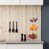 thumbnail of Relaxdays Hängekorb 3 Etagen, hängende Obstkörbe, 3er Etagere für die Decke, Obst, platzsparend in Küche, Stahl, silber