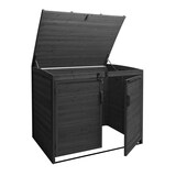 thumbnail of XL 2er-/4er-Mülltonnenverkleidung HWC-H75b, Mülltonnenbox, erweiterbar 138x138x105cm Holz MVG-zertifiziert ~ anthrazit