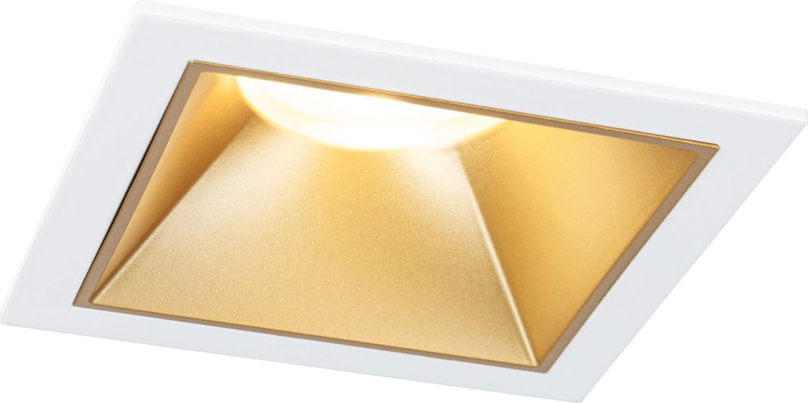 Paulmann LED Einbauleuchte 3-Step-Dim Cole Coin 3er-Set  IP44 eckig 88x88mm  Coin 3x6W 3x470lm 230V dimmbar 2700K Weiß#Gold matt 93130