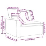 thumbnail of vidaXL Modulaire bank Armleuning eindmodule met kussens 100cm