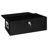 thumbnail of DELUKE® Aluminiumbox mit Deckel - Abschließbar Alubox Deichselbox Alu Anhängerbox Werkzeugkiste Metall Transportbox Metallkiste, 90x47x33,5cm Schwarz