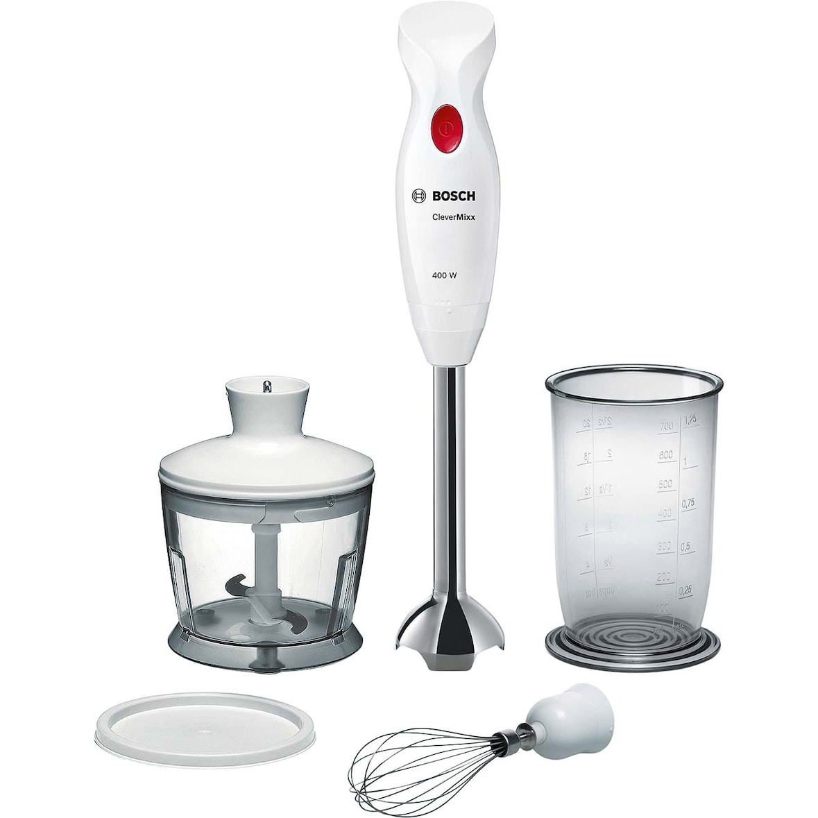 Bosch Stabmixer-Set CleverMixx MSM24500 ws/deep red