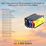thumbnail of D&C Tintenpatronen Set kompatibel zu HP 953XL für OfficeJet Pro 8725 (4er Pack CMYK)