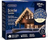 thumbnail of LED Eiszapfen Lichterkette 5m Twinkle Effekt 119 LEDs 34 Stränge Lichtvorhang Outdoor 8 Funktionen Weihnachtsbeleuchtung Warmweiß Weiß