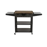 thumbnail of aro 3-pits gasgrillplaat, grilloppervlak 73 × 55 cm, met zijtafel, verrijdbaar, roestvrij staal, zwart