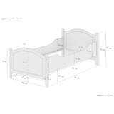 thumbnail of Seniorenbett extra hoch 100x200 Massivholz Kiefer Holzbett Einzelbett Gästebett 60.40-10 oR