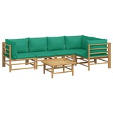 thumbnail of Helloshop26 - Salon de jardin meuble d'extérieur ensemble de mobilier 6 pièces avec coussins vert bambou 02_0016955