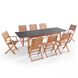 thumbnail of Ensemble table de jardin en eucalyptus extensible avec 8 assises