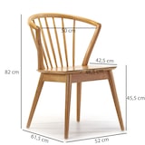 thumbnail of Pack 2 chaises Mura, Couleur Chêne, Bois Massif, 55 cm x 58,5 cm x 84 cm