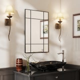 thumbnail of Espejo Rectangular de Pared Espejo de Ventana 90x60 cm con Marco de Metal Espejo Decorativo para Salón Dormitorio Entrada Negro