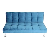 thumbnail of Sofa HWC-K21, Klappsofa Couch Schlafsofa, Nosagfederung Schlaffunktion Liegefläche 181x107cm ~ Samt, blau
