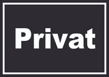 thumbnail of Privat Schild weiß-schwarz A0 Rückseite selbstklebend