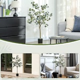 thumbnail of HOMCOM eucalipto artificial 120 cm planta artificial decorativa grande árbol artificial de interior con 230 hojas decoración para hogar verde