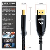 thumbnail of Primewire - HDMI Kabel 2.1 Glasfaser, 8K 120Hz, 4k 240Hz, optisches Kabel, HDR10+ 3D eARC CEC, HDCP 2.3 HDMI Kabel Ultra High Speed, Glasfaserkabel