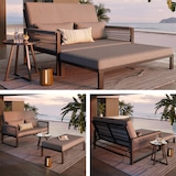 thumbnail of Merax Merax Modulares Gartenmöbel Set, 2-in-1 Sonnenliege & Gartensofa, Kissen & verstellbare Rückenlehne, Grau