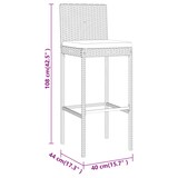 thumbnail of vidaXL 5-tlg. Gartenbar-Set mit Kissen Grau Poly Rattan