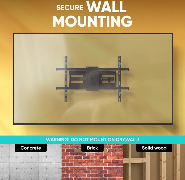 Un soporte de TV se monta en una pared.