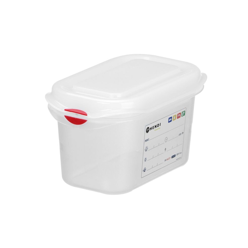 Behälter GN 1/9 Polypropylen, HENDI, GN 1/9, 1L, Transparent, 176x108x(H)100mm