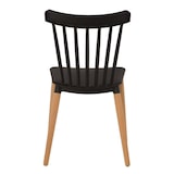 thumbnail of Lot de 4 chaises style scandinave à barreaux modèle POP - Coque en résine noire et pieds en bois