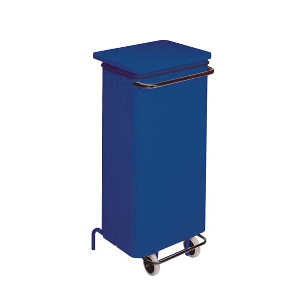Medial International contenitore mobile a pedale 110 lt metallo  blu