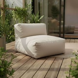 thumbnail of Conjunto modular de jardín rayado 5 plazas beige