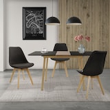 thumbnail of ML-Design Esstisch ausziehbar Schwarz, 110/140x75x76,5 cm, moderner Tisch für 4–6 Personen, Holz Küchentisch mit Stahlbeinen, Wohnzimmertisch