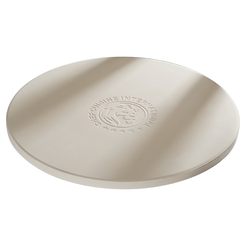 CHEF CUISINE Pizzastein rund 33 cm – Keramik-Pizzastein für Gasgrill, Holzkohlegrill und Backofen