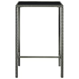 thumbnail of Mesa alta de jardín ratán sintético y vidrio gris 70x70x110 cm