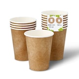 thumbnail of BIOZOYG 50 Stück Kaffee Trinkbecher braun 300ml / 12oz Einwegbecher Pappbecher für Heißgetränke, umweltfreundlich kompostierbare To-Go-Becher