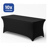 thumbnail of Pack 10 Manteles Spandex Mesa 180cm - Funda Ajustable Elástica Negra - Poliéster Sin Arrugas - Cubrepatas - Buffet DJ Stand - Lavable