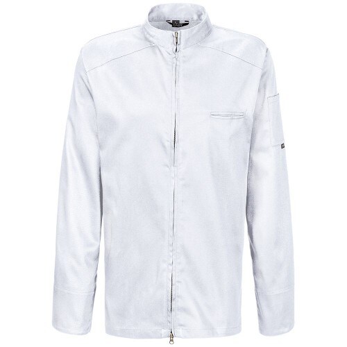 223 - Kochjacke langarm, 2-wege RV : weiß 65% Polyester 35%Baumwolle 220 g/m² 5XL