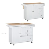thumbnail of HOMCOM Carrinho Cozinha com Rodas 3 Gavetas 1 Armário 128,8x75,5x92,5cm Branco