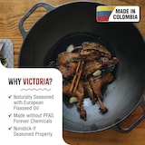 thumbnail of Victoria Wok Gusseisenpfanne Induction 35cm für Feuer, Grill Cast Iron Skillet ohne PTFE, VIC-37291, Schwarz