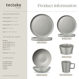 thumbnail of Set de cuisine pour 6 personnes avec vaisselle et casseroles, 45 pièces, gris/noir