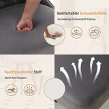 thumbnail of Polstersessel ohne Armlehnen Samt Grau 61x65x80 cm mit Zierknöpfen und Nieten, Massivholzbeine, kompakter Design Sessel