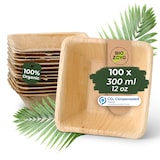 thumbnail of BIOZOYG 100 Stück quadratische Einwegschalen Palmblattschalen 300ml für Partys, umweltfreundliches Biogeschirr, Einmalgeschirr, biologisch abbaubar