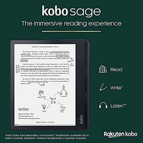Rakuten kobo sage liseuse écran tactile 32 go wifi noir