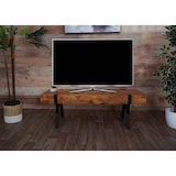 thumbnail of TV-Rack HWC-L54, Fernsehtisch Lowboard TV-Tisch, Metall 42x120x40cm ~ dunkle Wildeiche
