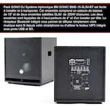 thumbnail of KIT SONO COMPLET 2400W DJ BM SONIC, 4 Enceintes satellites, 2x MEGA SUB 38cm USB/Bluetooth, Câbles, Micros, 2 PORTIQUES LUMIERES