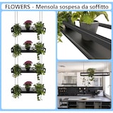 thumbnail of FLOWERS 115 cm PRETO (NERO) Prateleira de Teto Suspensa com Correntes, Ideal como Suporte para Flores, Design de Casa Yelloo