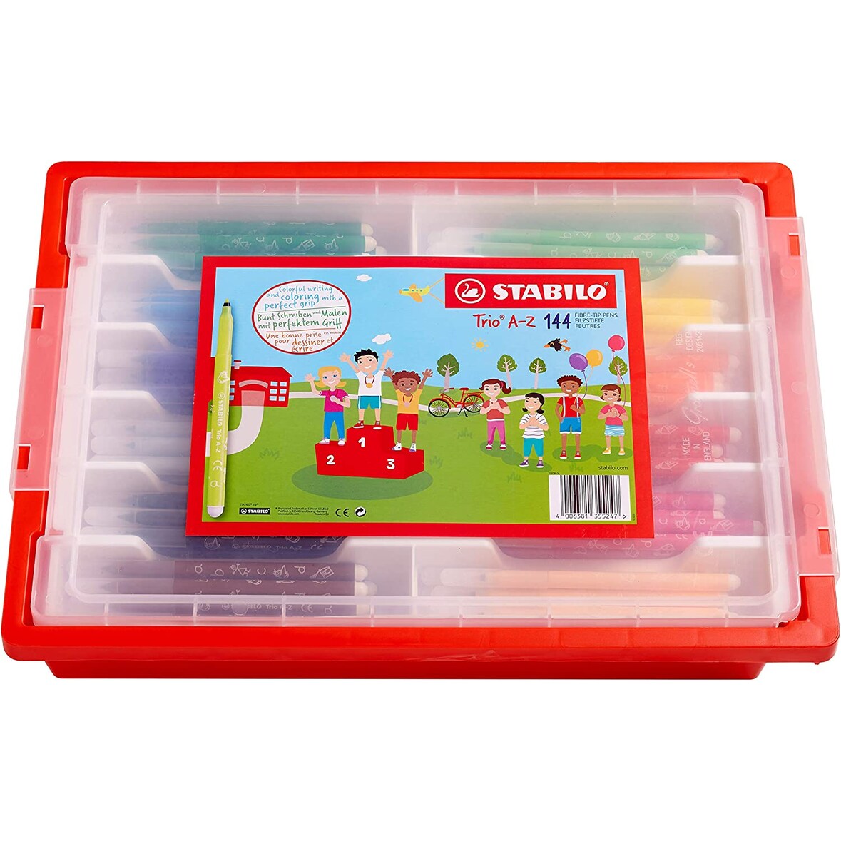 STABILO Schoolpack de 144 feutres de coloriage pointe moyenne Trio A-Z