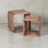 thumbnail of Moderne Akazie Satztische 2er Set, Massivholz - Vielseitig & Handgefertigt. 43x36x43 cm | Kadima Design