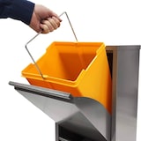 thumbnail of WellHome - Cubo de basura y reciclaje Metálico de 2 compartimentos de 34L (2x17L) en color Gris brillo - 33,5x25x92cm